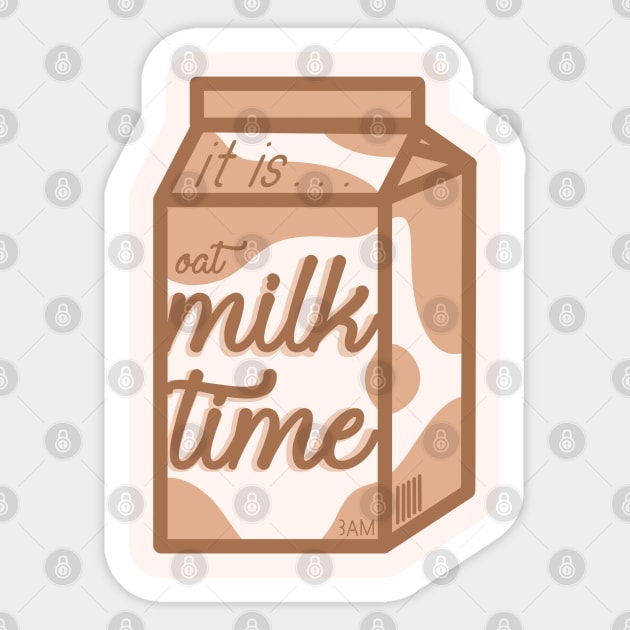 Milk Time: Oat Sticker by WishOtter